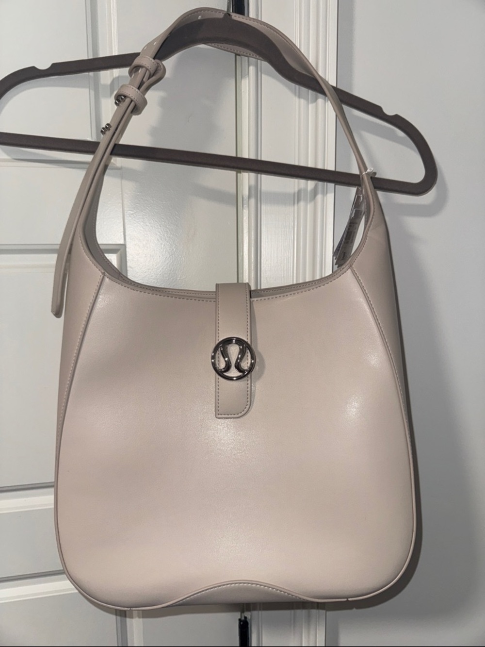lululemon athletica Cream-Lean Leather Shoulder Bag